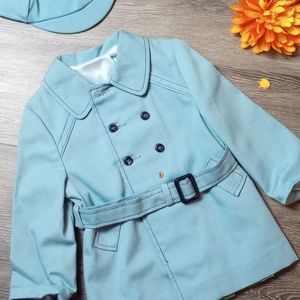 Vintage Boys Peacoat with Belt and Hat